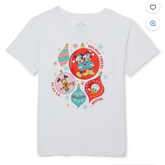 Disney Other - Disney Kids Festive Graphic T-Shirt - White‎ size XS (4-5)